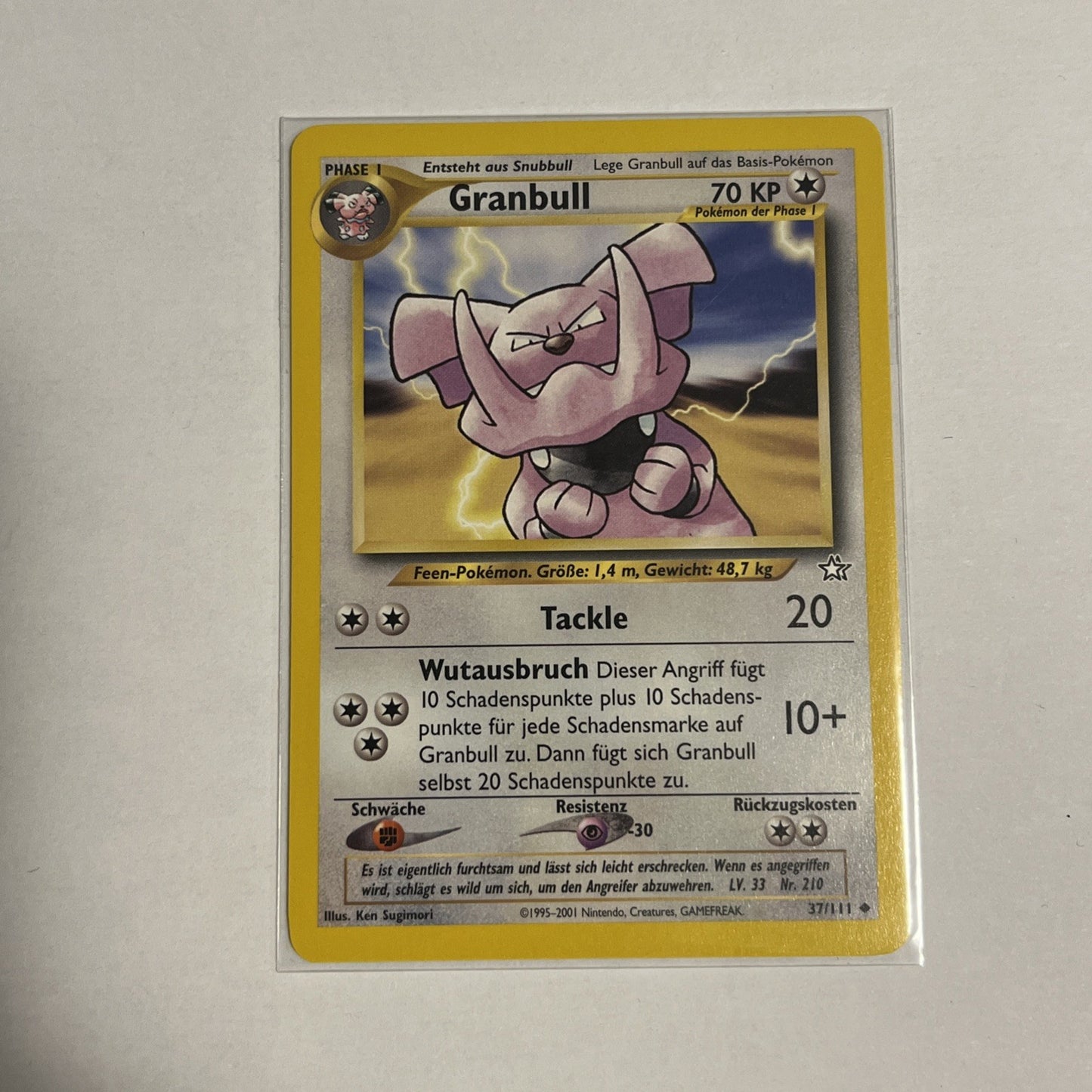 Pokémon Karte Granbull 37/111 Neo Genesis First Edition Deutsch0