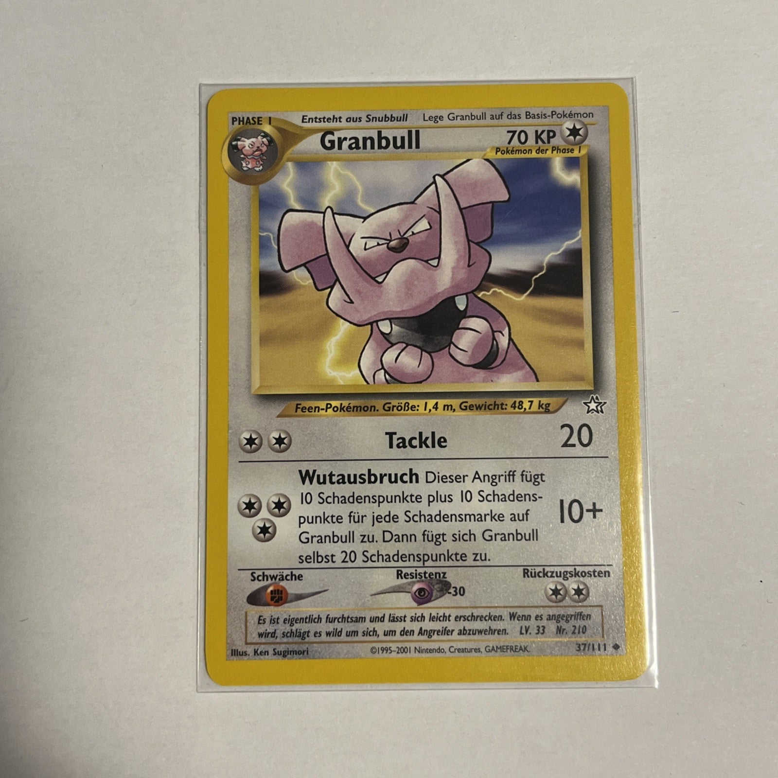 Pokémon Karte Granbull 37/111 Neo Genesis First Edition Deutsch0
