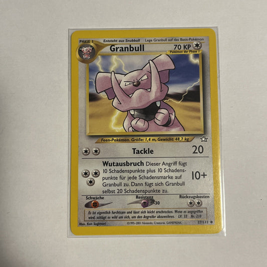 Pokémon Karte Granbull 37/111 Neo Genesis First Edition Deutsch0